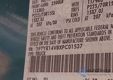 1999 Ford Ranger Xl/Xlt from USA, damaged, VIN 1FTYR14V8XPC01537
